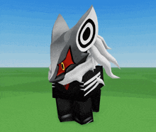a 3d drawing of a cartoon character with a target on his head