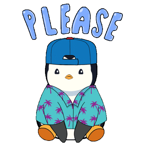 Please Come On Sticker - Please Come On Penguin Stickers