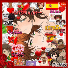 a collage of anime characters with the words portspa 4 life on the top