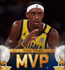 a basketball player with the name pascal siakam on the bottom