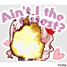 a sticker that says ' ain 't i the cutest ? ' on it