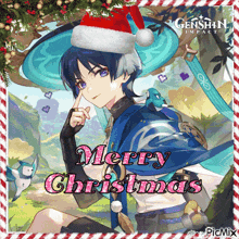 Merry Christmas Christmas Genshin GIF - Merry Christmas Christmas Genshin Wanderer GIFs