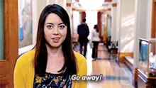 parks and rec april ludgate go away leave me alone get away from me