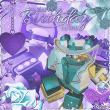 a birthday card with a robot and the words happy birthday to you on it