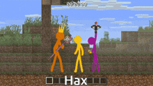 a screenshot of a video game with the name hax on the bottom