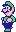 a pixel art of a man wearing a green hat and pants .