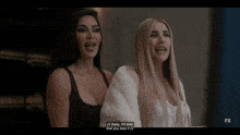 two women are standing next to each other and one of them says baby it 's time that you face it