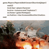 a picture of a man sitting on a couch with an explosion behind him and the words game players player added connect function player
