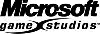 a logo for microsoft game studios is shown in black and white