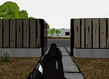 a cartoon drawing of a person holding a gun