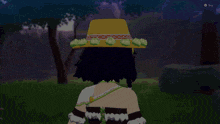 a screenshot of a video game shows the back of a girl wearing a hat