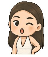 a cartoon drawing of a woman with her eyes closed and her mouth open