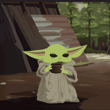 Sipping A Drink Yoda GIF