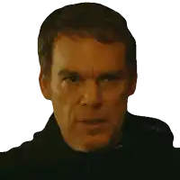 a man 's face is shown with a white background