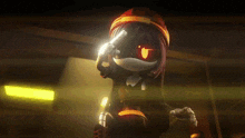 a cartoon character is wearing a helmet and sunglasses