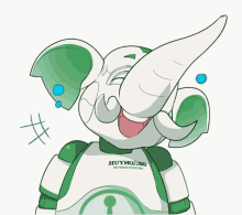 a cartoon drawing of an elephant with the word huyhoang on its chest