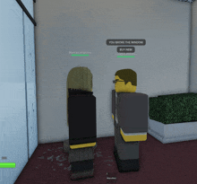a screenshot of a video game shows a man and a woman talking to each other