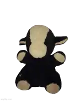 a black and white stuffed animal is sitting on a white background with imgflip.com at the bottom