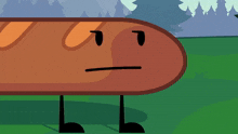 a cartoon drawing of a loaf of bread with a face and legs