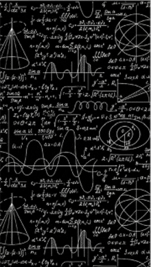a seamless pattern of mathematical equations on a black board