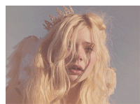 a woman with blonde hair wearing a tiara with the letter a on it
