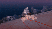 a red light is shining on a person in a video game