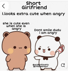 a short girlfriend looks extra cute when angry and doesn 't smile dudu i am angry