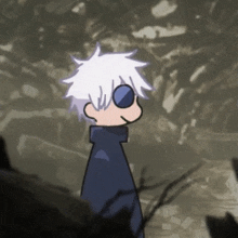 a cartoon of a person wearing sunglasses and a black jacket .