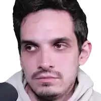 a man with a beard is wearing a white sweatshirt