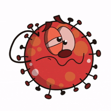 corona virus pandemic tired red