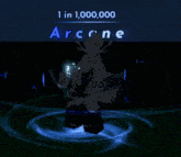 a video game character with the name arcane written above him