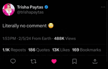 a screenshot of trisha paytas 's twitter page