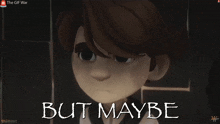 a cartoon of a man with a mustache is displayed on a screen with the gif war written on it