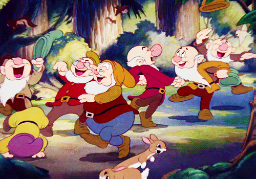 24. You'd Rather Have Five Solid Friends Than 50 Kinda-sorta Friends. GIF -  Snow White And The Seven Dwarfs Dwarf Happy - Discover & Share GIFs