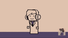 a cartoon of a person holding a pair of scissors