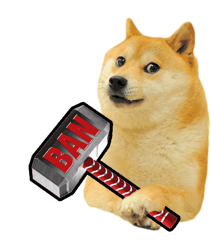 Doge Ban Hammer Sticker - Doge Ban Hammer Doge Ban Stickers