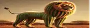 a lion that looks like a cactus is standing on the ground