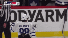 a hockey player with nylander on the back of his shirt