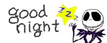 a drawing of jack skellington saying good night with a yellow star