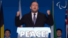 Peace Andrew Parsons GIF - Peace Andrew Parsons Opening Ceremony GIFs