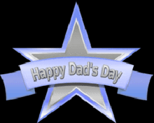 a blue star with the words happy dad 's day written on it