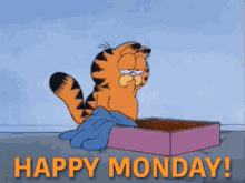 Happy Monday GIF - Happy Monday Garfield Tired GIFs