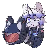 a drawing of a furry character wearing a gulf racing uniform