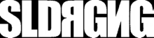 a black and white image of the word sldagng