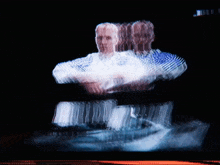 a blurry picture of a person 's face and a few lines