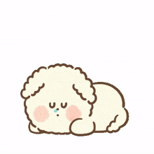 cute dog beige character sleep