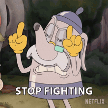 Stop Fighting Elder Kettle GIF - Stop Fighting Elder Kettle The Cuphead Show GIFs