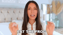 Eat The Frog First Thing In The Morning Shea Whitney GIF - Eat The Frog First Thing In The Morning Shea Whitney Early Bird GIFs