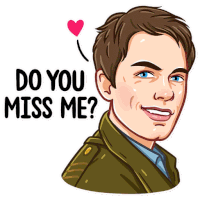 a sticker of a man with the words do you miss me written on it