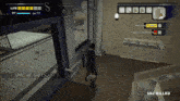 a screenshot of a video game shows a man standing in a room with special gifts displayed